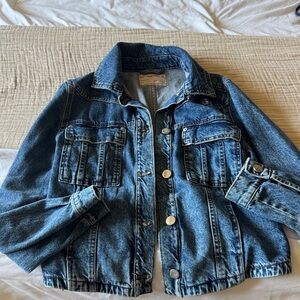 We The Free Distressed Blue Denim Jacket
